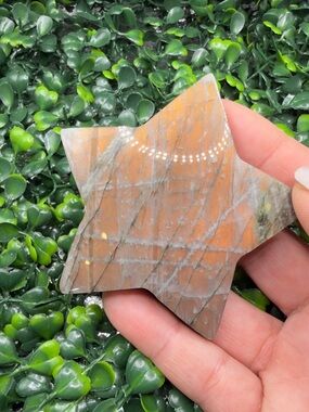 Flashy Labradorite Star Carving